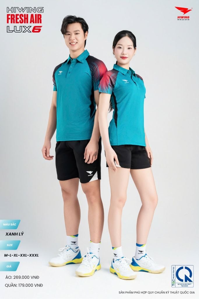 Áo Cầu Lông Pickleball HIWING FRESH AIR LUX6 Nam Nữ Màu Xanh Lý