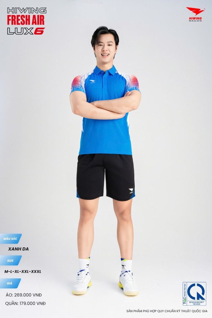 Áo Cầu Lông Pickleball HIWING FRESH AIR LUX6 Nam Nữ Màu Xanh Da