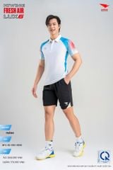 Áo Cầu Lông Pickleball HIWING FRESH AIR LUX6 Nam Nữ Màu Xanh Trắng