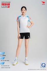 Áo Cầu Lông Pickleball HIWING FRESH AIR LUX6 Nam Nữ Màu Xanh Trắng