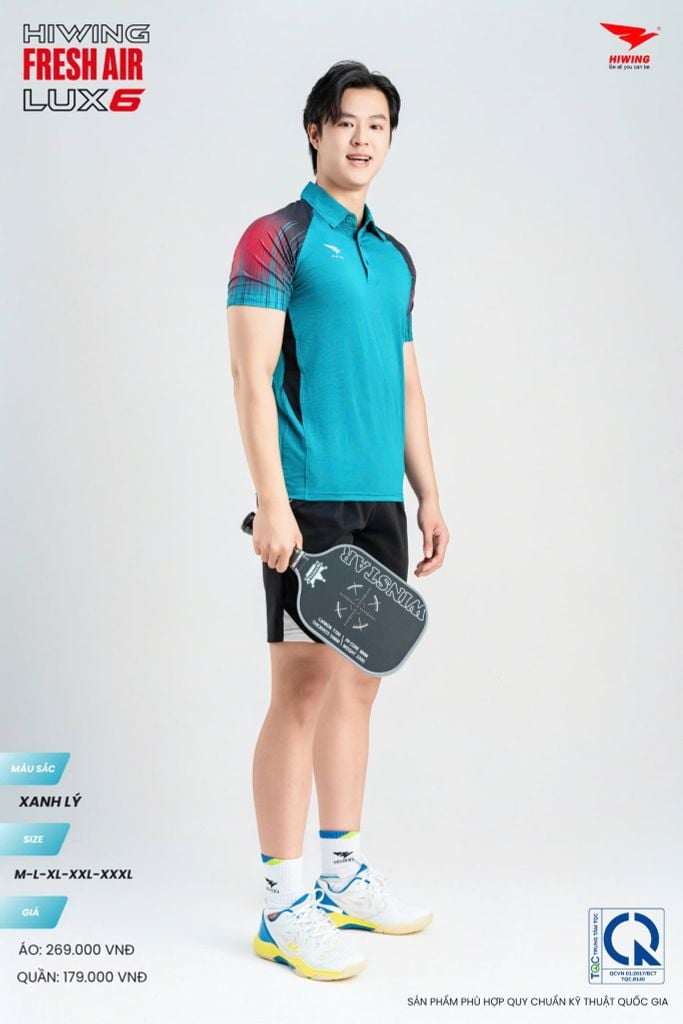 Áo Cầu Lông Pickleball HIWING FRESH AIR LUX6 Nam Nữ Màu Xanh Lý
