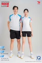 Áo Cầu Lông Pickleball HIWING FRESH AIR LUX6 Nam Nữ Màu Xanh Trắng