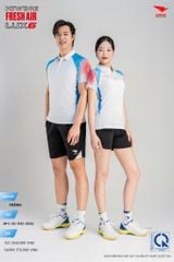 Áo Cầu Lông Pickleball HIWING FRESH AIR LUX6 Nam Nữ Màu Xanh Trắng