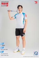 Áo Cầu Lông Pickleball HIWING FRESH AIR LUX6 Nam Nữ Màu Xanh Trắng