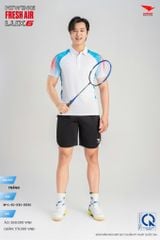 Áo Cầu Lông Pickleball HIWING FRESH AIR LUX6 Nam Nữ Màu Xanh Trắng