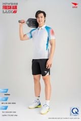 Áo Cầu Lông Pickleball HIWING FRESH AIR LUX6 Nam Nữ Màu Xanh Da