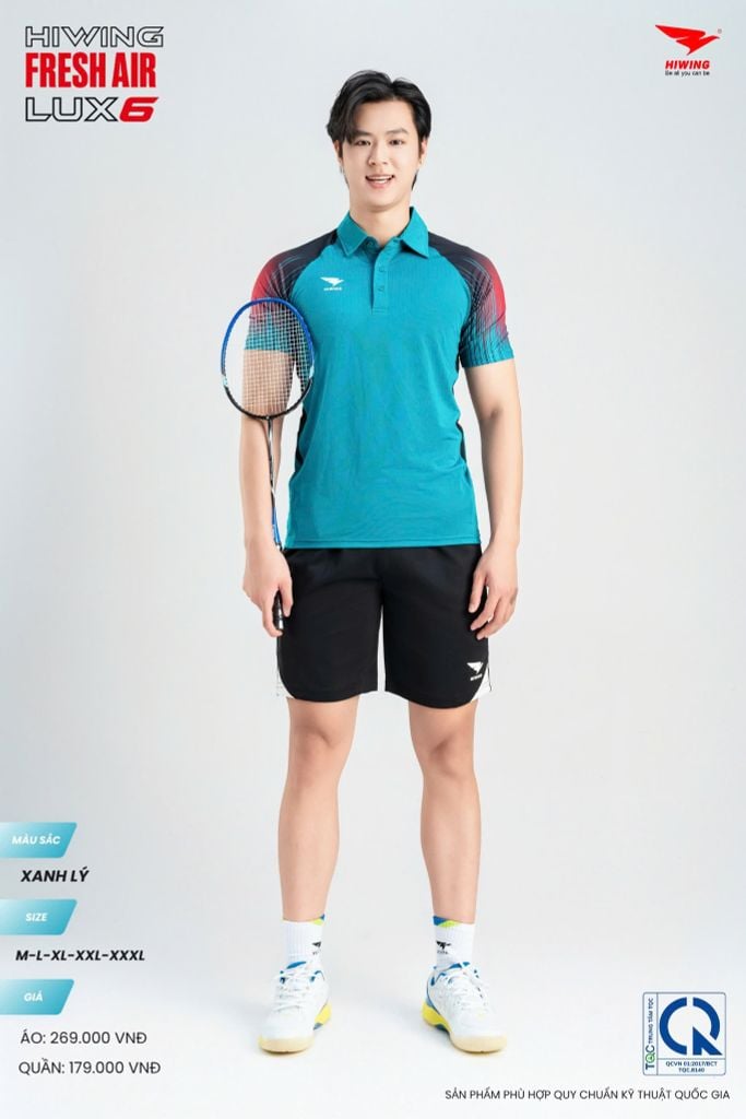 Áo Cầu Lông Pickleball HIWING FRESH AIR LUX6 Nam Nữ Màu Xanh Lý