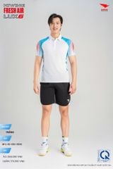 Áo Cầu Lông Pickleball HIWING FRESH AIR LUX6 Nam Nữ Màu Xanh Trắng
