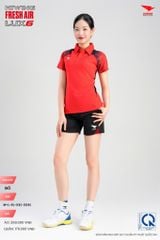 Áo Cầu Lông Pickleball HIWING FRESH AIR LUX6 Nam Nữ Màu Xanh Đỏ