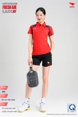Áo Cầu Lông Pickleball HIWING FRESH AIR LUX6 Nam Nữ Màu Xanh Đỏ