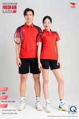 Áo Cầu Lông Pickleball HIWING FRESH AIR LUX6 Nam Nữ Màu Xanh Đỏ