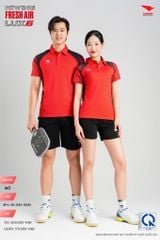 Áo Cầu Lông Pickleball HIWING FRESH AIR LUX6 Nam Nữ Màu Xanh Đỏ