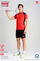 Áo Cầu Lông Pickleball HIWING FRESH AIR LUX6 Nam Nữ Màu Xanh Đỏ