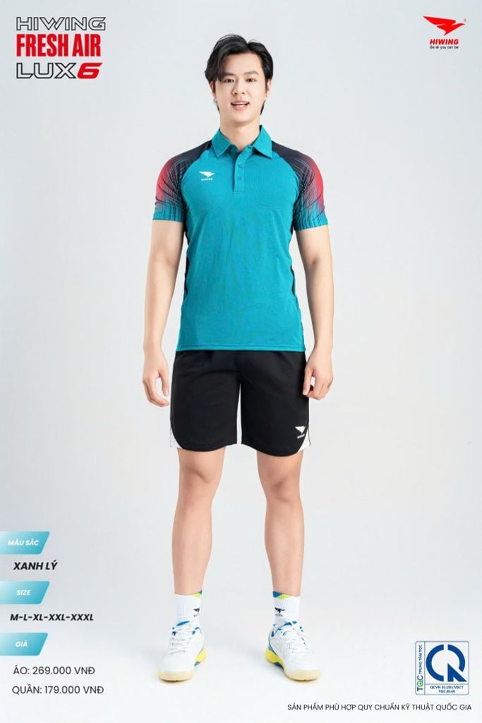 Áo Cầu Lông Pickleball HIWING FRESH AIR LUX6 Nam Nữ Màu Xanh Lý