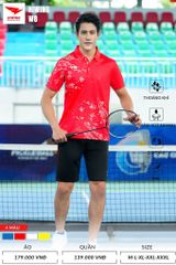 Áo Cầu Lông , Pickleball Hiwing W8 - Màu Đỏ