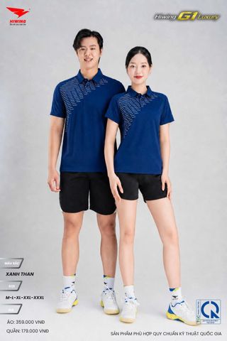 Áo Thể Thao Golf , Pickleball Cao Cấp Hiwing G1 Màu Xanh Than