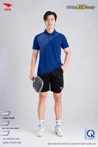 Áo Thể Thao Golf , Pickleball Cao Cấp Hiwing G1 Màu Xanh Than
