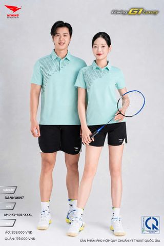 Áo Thể Thao Golf , Pickleball Cao Cấp Hiwing G1 Màu Xanh Mint