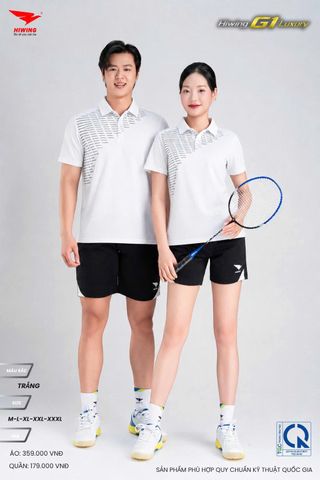Áo Thể Thao Golf , Pickleball Cao Cấp Hiwing G1 Màu Trắng