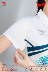 Áo Pickleball Cầu Lông Hiwing Cooling Fabric W9 Nam Nữ Màu Trắng