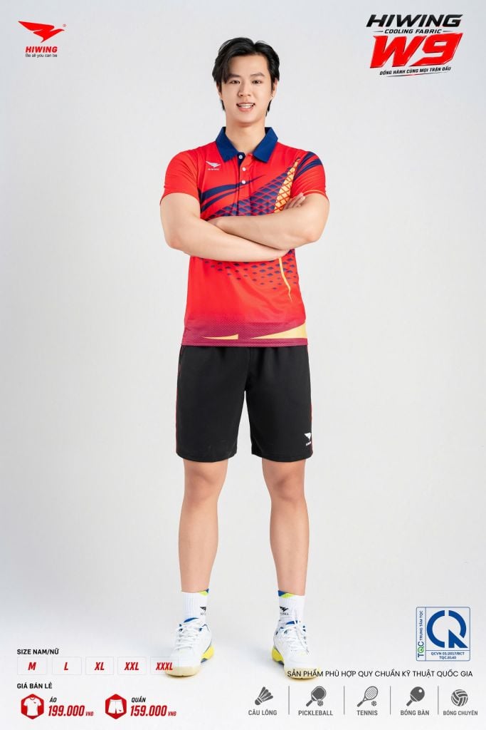 Áo Pickleball Cầu Lông Hiwing Cooling Fabric W9 Nam Nữ Màu Trắng