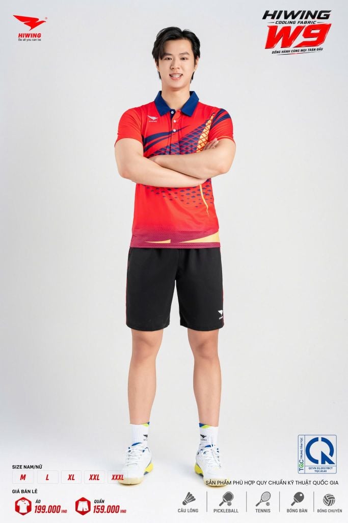 Áo Pickleball Cầu Lông Hiwing Cooling Fabric W9 Nam Nữ Màu Xanh Navy