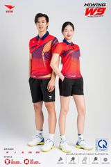 Áo Pickleball Cầu Lông Hiwing Cooling Fabric W9 Nam Nữ Màu Đỏ