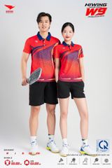 Áo Pickleball Cầu Lông Hiwing Cooling Fabric W9 Nam Nữ Màu Đỏ