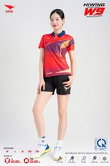 Áo Pickleball Cầu Lông Hiwing Cooling Fabric W9 Nam Nữ Màu Đỏ