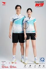 Áo Pickleball Cầu Lông Hiwing Cooling Fabric W9 Nam Nữ Màu Trắng