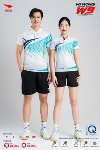 Áo Pickleball Cầu Lông Hiwing Cooling Fabric W9 Nam Nữ Màu Trắng