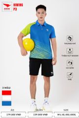 Áo Pickleball, Cầu Lông Hiwing P3 –  Màu Xanh