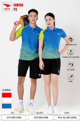 Áo Pickleball, Cầu Lông Hiwing P3 –  Màu Xanh