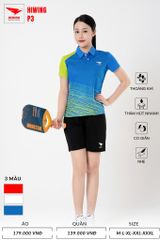 Áo Pickleball, Cầu Lông Hiwing P3 –  Màu Xanh