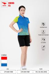 Áo Pickleball, Cầu Lông Hiwing P3 –  Màu Xanh