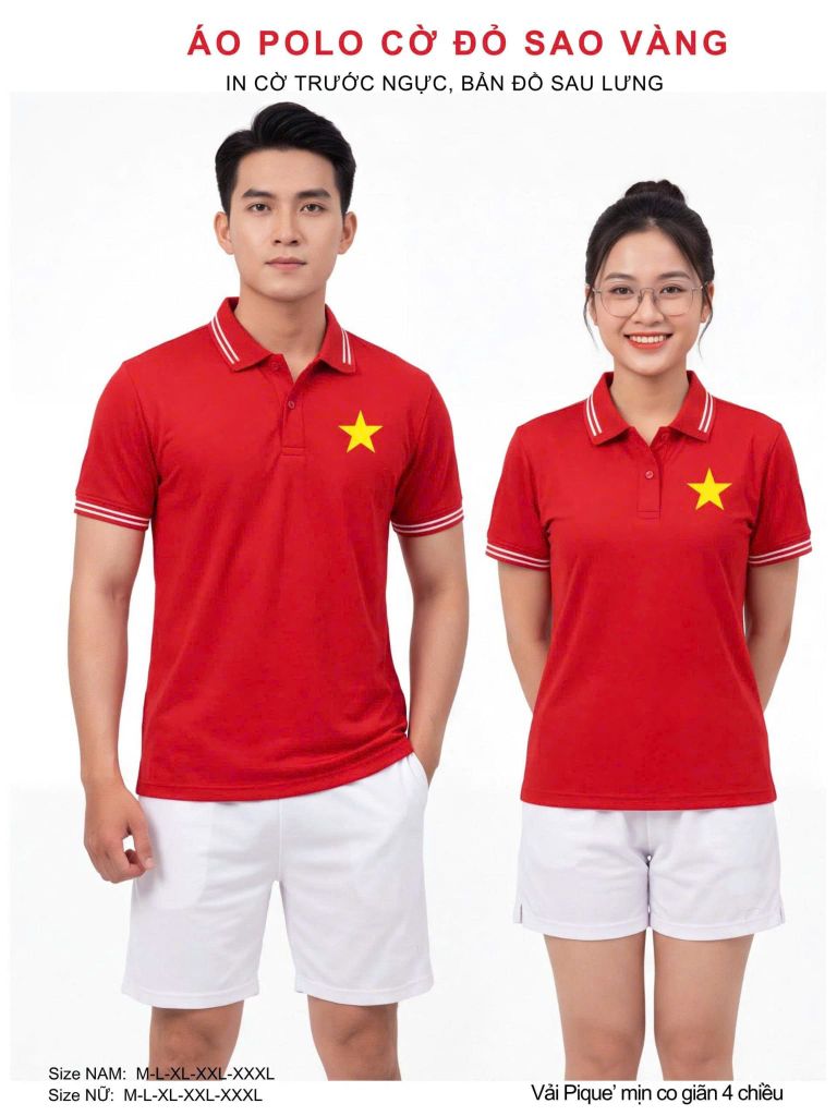 Áo Polo Cờ Đỏ Sao Vàng Clanker POLO 01-2 – Tự Hào Dân Tộc, Thoải Mái Vận Động