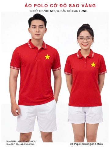 Áo Polo Cờ Đỏ Sao Vàng Clanker POLO 01-2 – Tự Hào Dân Tộc, Thoải Mái Vận Động
