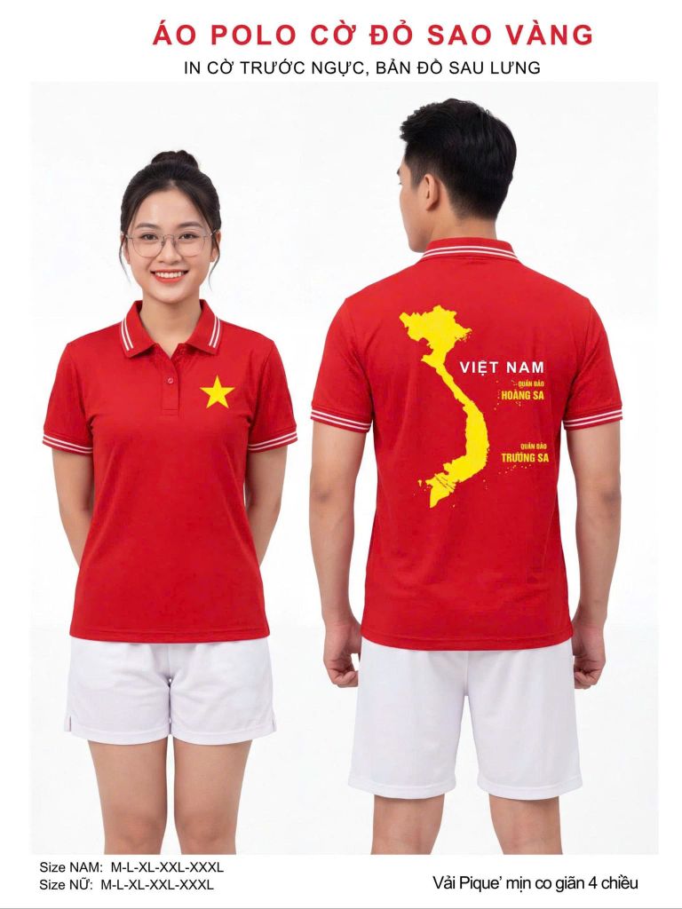 Áo Polo Cờ Đỏ Sao Vàng Clanker POLO 01-2 – Tự Hào Dân Tộc, Thoải Mái Vận Động