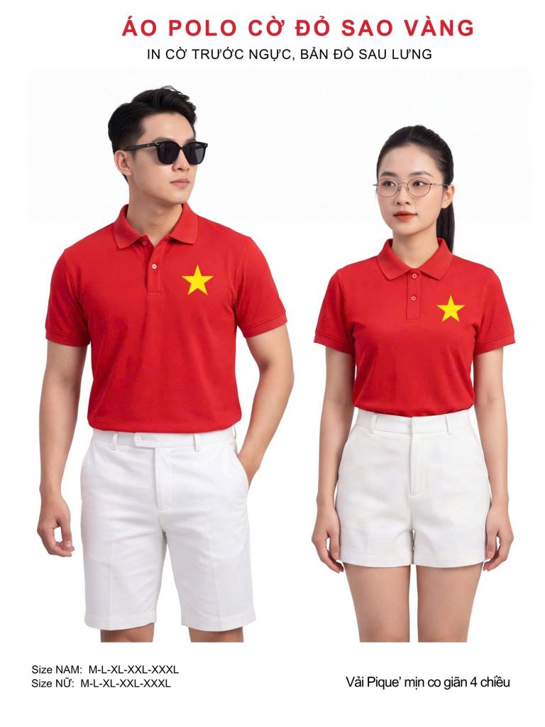 Áo Polo Cờ Đỏ Sao Vàng Clanker POLO 03-2 – Tự Hào Dân Tộc, Thoải Mái Vận Động