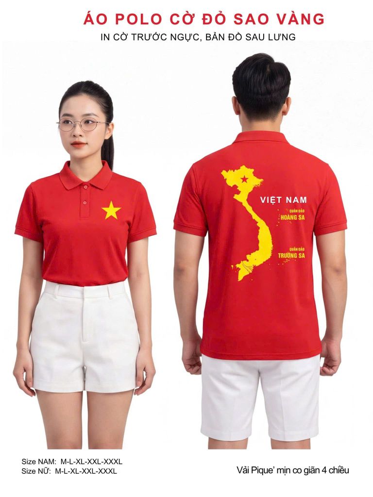 Áo Polo Cờ Đỏ Sao Vàng Clanker POLO 03-2 – Tự Hào Dân Tộc, Thoải Mái Vận Động