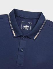 Áo Polo Thể Thao Cao Cấp Clanker 04 Nam Nữ Màu Xanh Than Viền Be