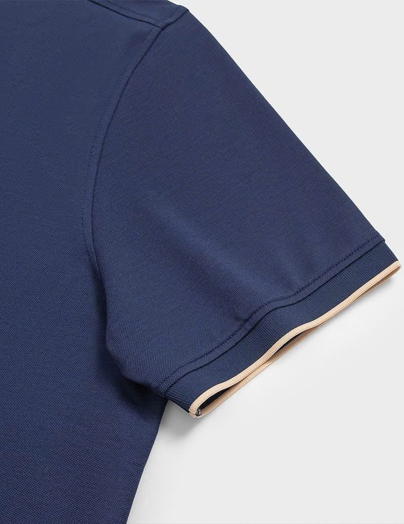 Áo Polo Thể Thao Cao Cấp Clanker 04 Nam Nữ Màu Xanh Than Viền Be