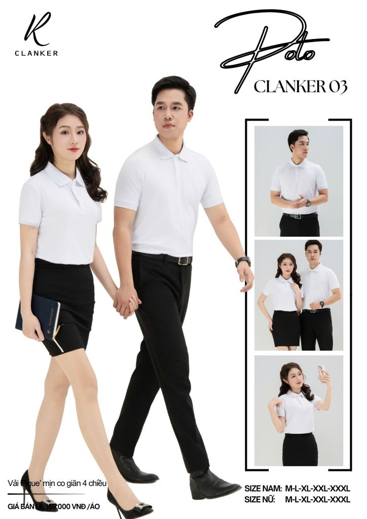 Áo Polo Thể Thao CLANKER 03 Màu Trắng