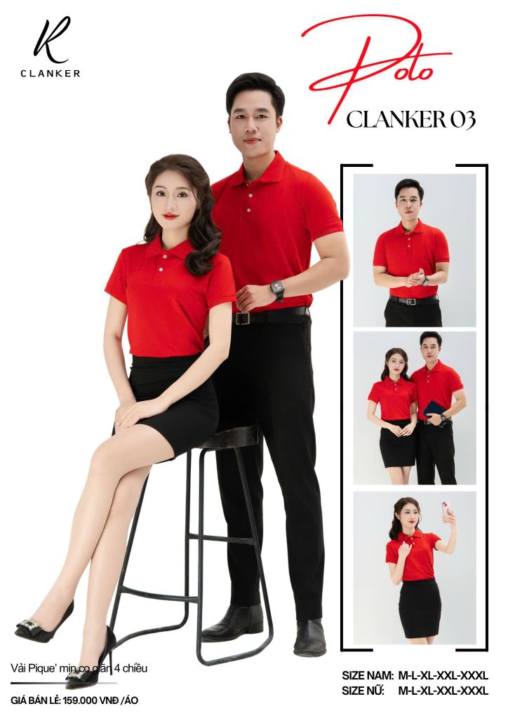 Áo Polo Thể Thao CLANKER 03 Màu Xanh Đỏ