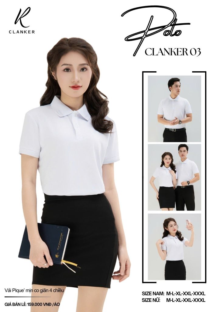 Áo Polo Thể Thao CLANKER 03 Màu Trắng