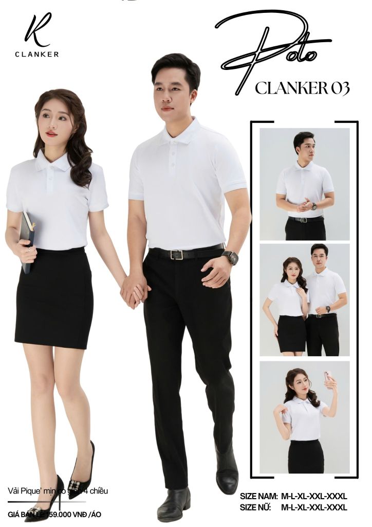 Áo Polo Thể Thao CLANKER 03 Màu Trắng