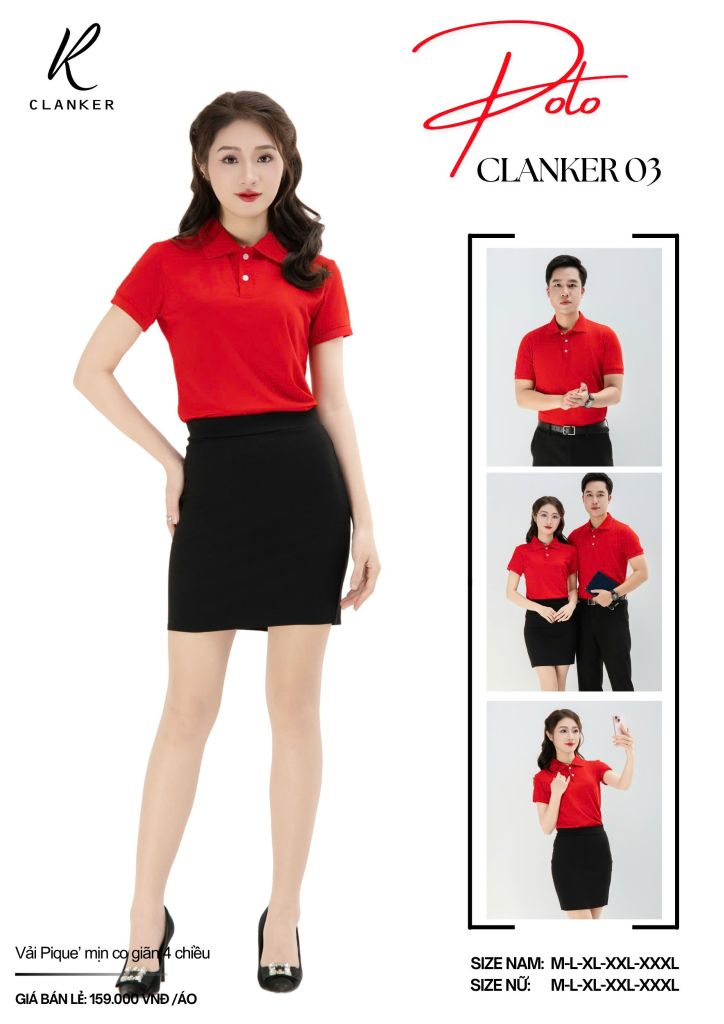 Áo Polo Thể Thao CLANKER 03 Màu Xanh Đỏ