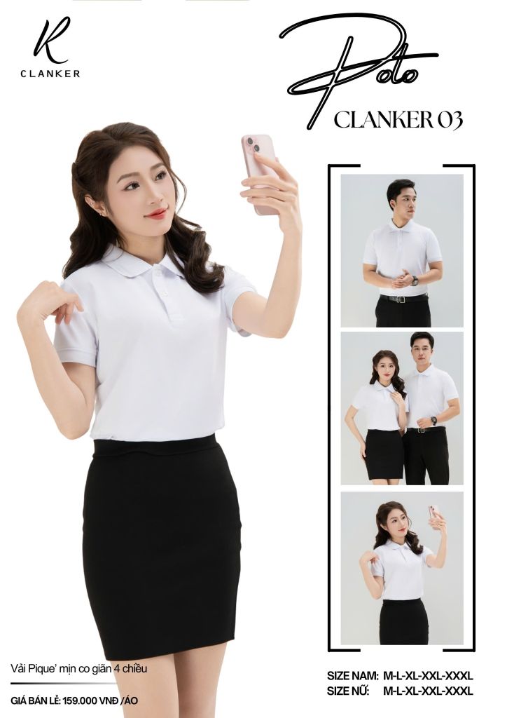 Áo Polo Thể Thao CLANKER 03 Màu Trắng