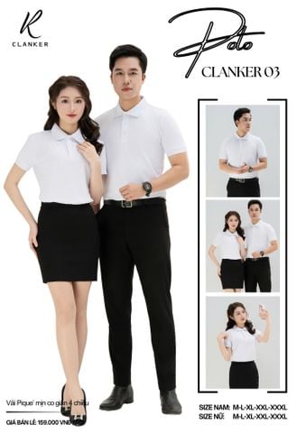 Áo Polo Thể Thao CLANKER 03 Màu Trắng