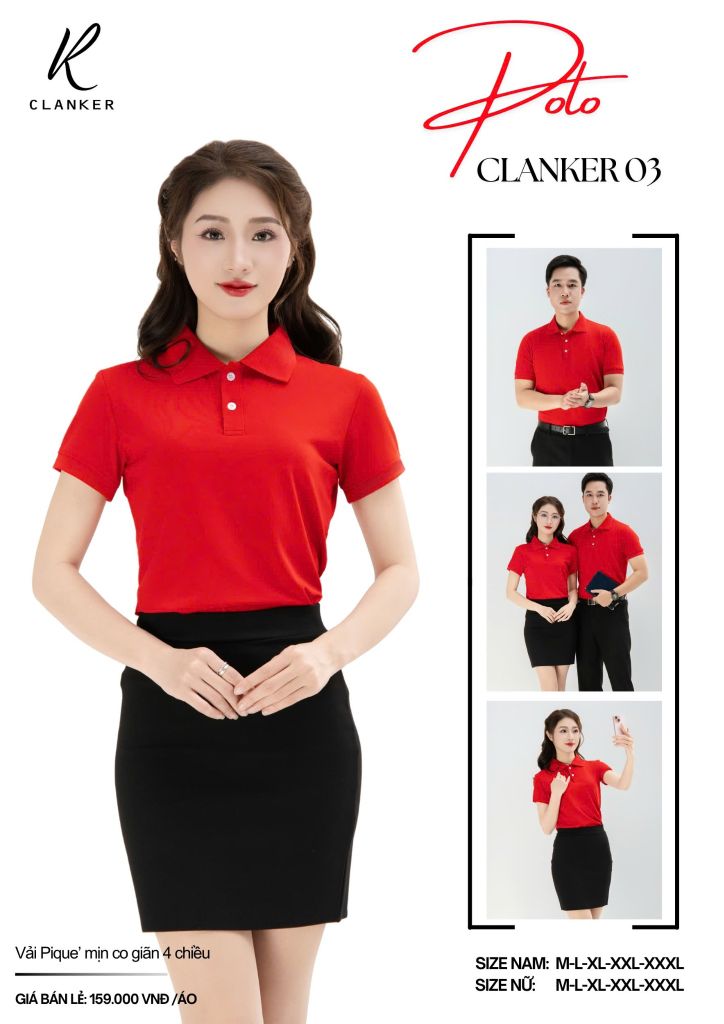 Áo Polo Thể Thao CLANKER 03 Màu Xanh Đỏ